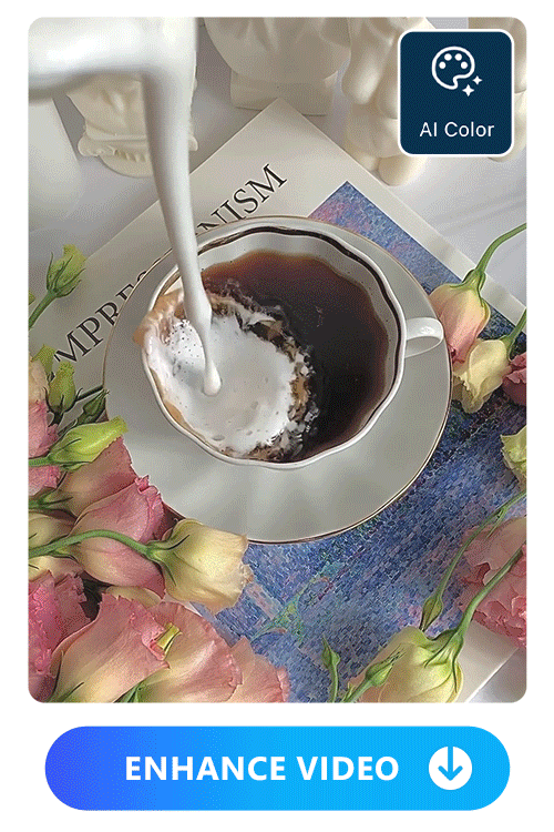 correct color of a latte pouring video with PowerDirector